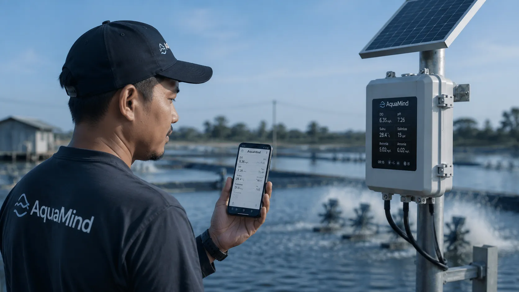 Smart Aquaculture IoT Background Slide 3